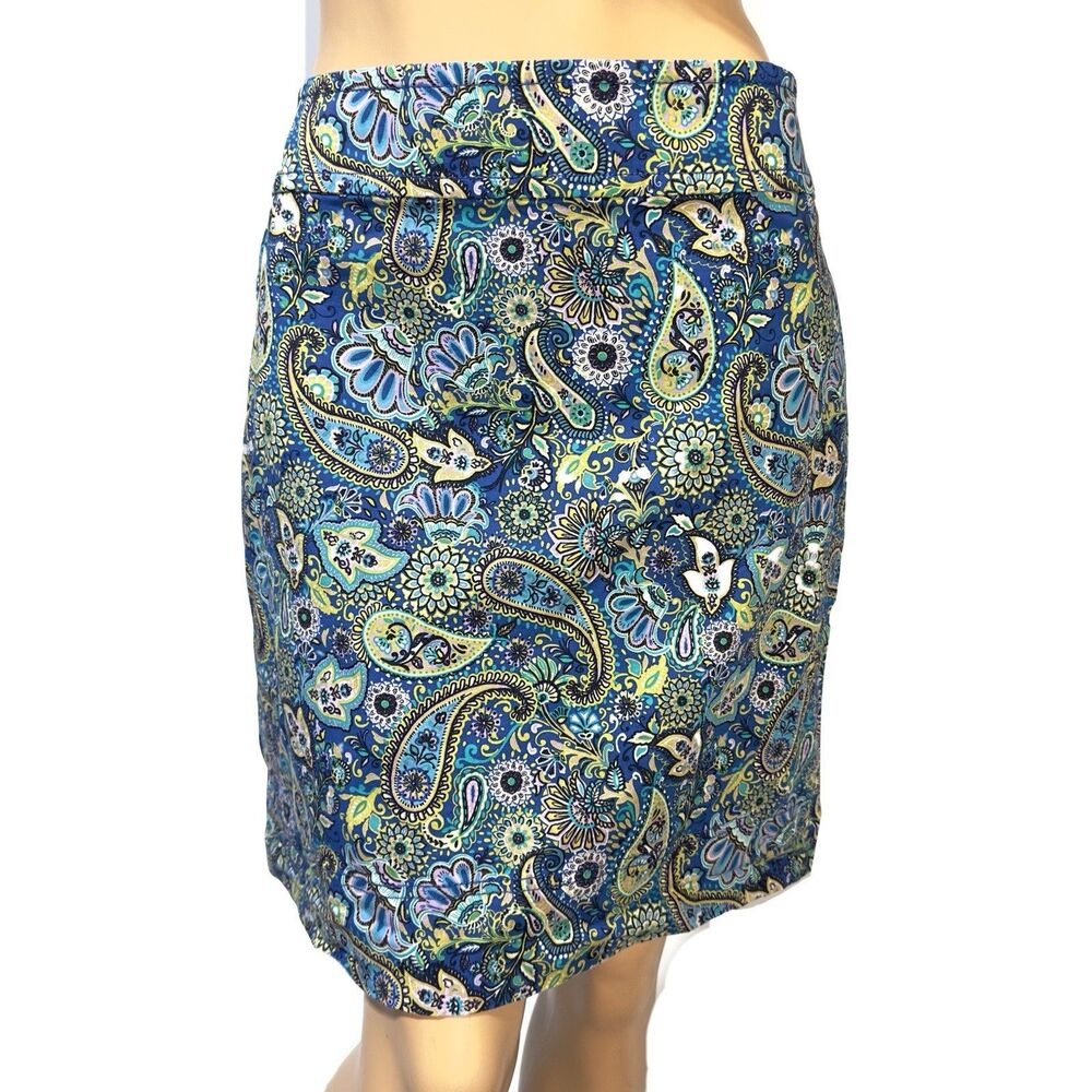 Talbots Women’s Skirt Blue Paisley Print Size 14